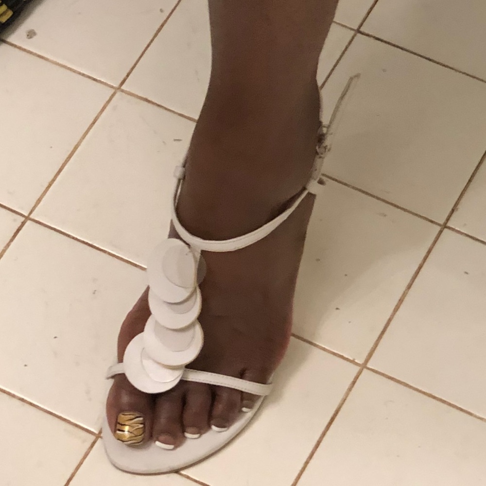 White Leather sandals